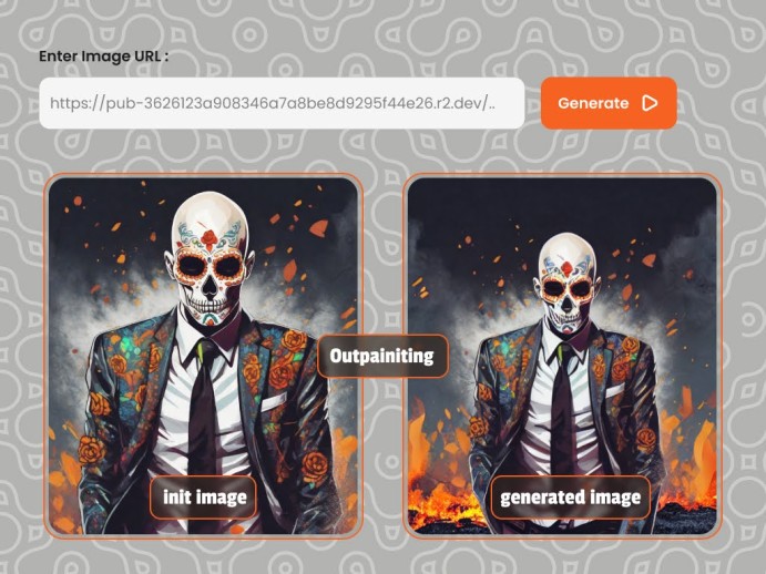 Outpainting endpoint result